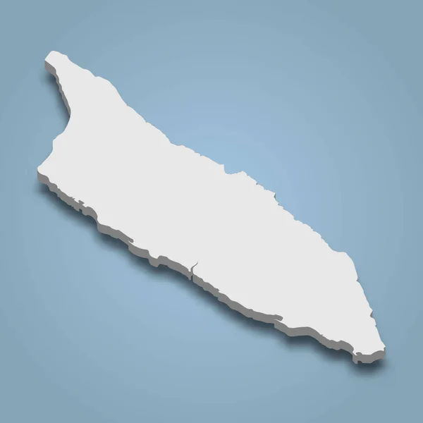 Mapa Isométrico Aruba Una Isla Caribe Ilustración Vectorial Aislada — Vector de stock