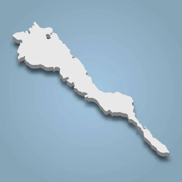 Mappa Isometrica Burias Isola Nelle Filippine Illustrazione Vettoriale Isolata — Vettoriale Stock