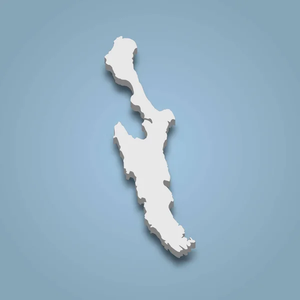 Mapa Isométrico Cres Una Isla Croacia Ilustración Vectorial Aislada — Vector de stock