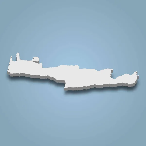 Mapa Isométrico Creta Una Isla Grecia Ilustración Vectorial Aislada — Vector de stock