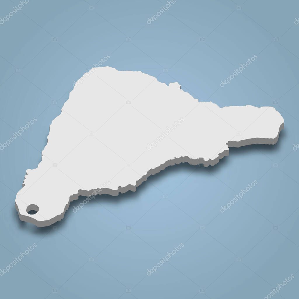 3d isometric map of Easter Island is an island in Pacific Ocean, isolated vector illustration