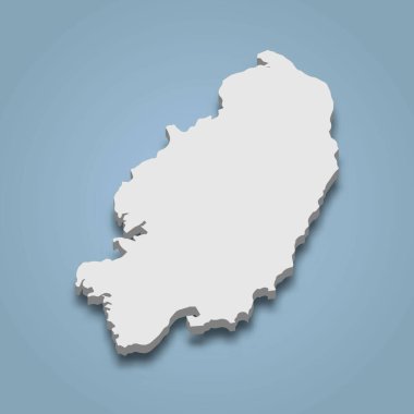 Guimaras 'ın 3d izometrik haritası Filipinler' de bir adadır.