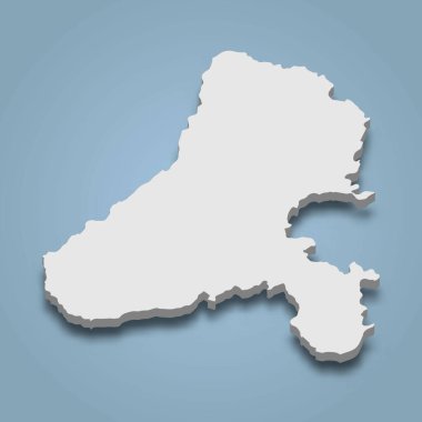 Ilhabela 'nın 3d izometrik haritası Brezilya' da bir adadır.