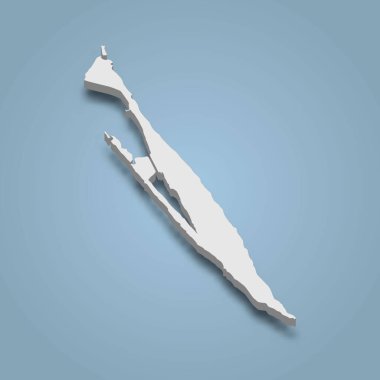 3d izometrik Isla Mujeres, Meksika 'da bulunan bir adadır.