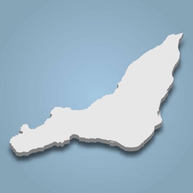 Montreal Adası 'nın 3d izometrik haritası Kanada' da izole edilmiş bir adadır.