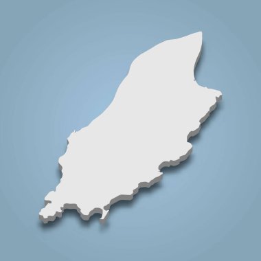 3d izometrik Man Adası Birleşik Krallık 'ta bir adadır.