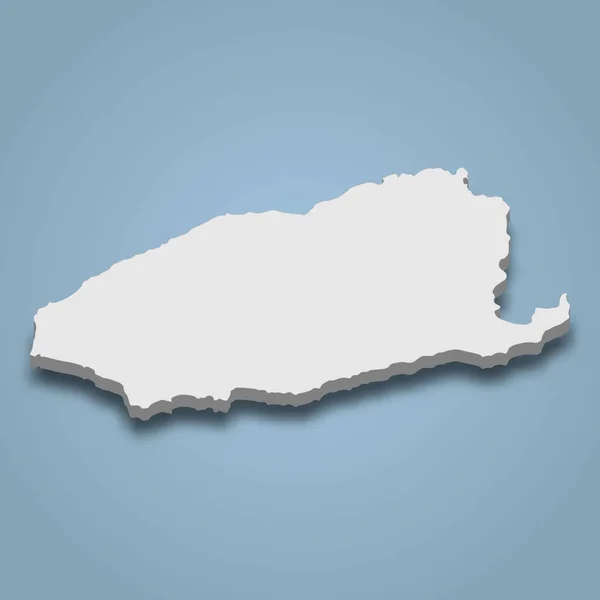 Mappa Isometrica Imbros Isola Turchia Illustrazione Vettoriale Isolata — Vettoriale Stock