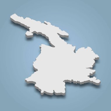 Kalimnos 'un 3d izometrik haritası Yunanistan' ın Dodecanese takımadasında bulunan bir adadır.