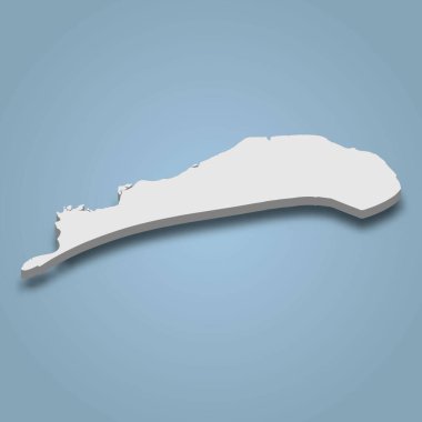 3D izometrik Kiawah, Güney Carolina 'da bulunan bir adadır.