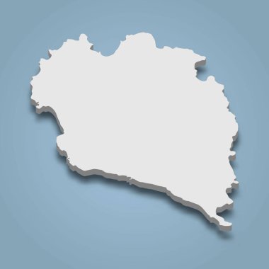 Ko Pha Ngan 'ın 3d izometrik haritası Tayland' da bir adadır.