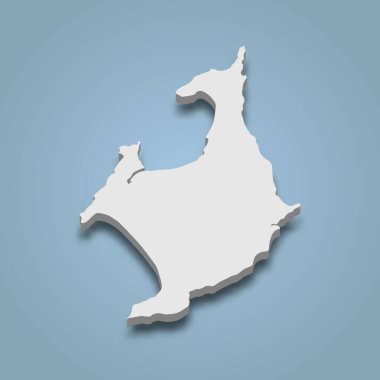 Ko Phayam 'ın 3d izometrik haritası Tayland' da bir adadır.