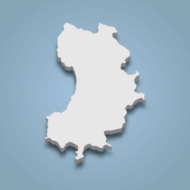 Ko Tao 'nun 3d izometrik haritası Tayland' da bir adadır.