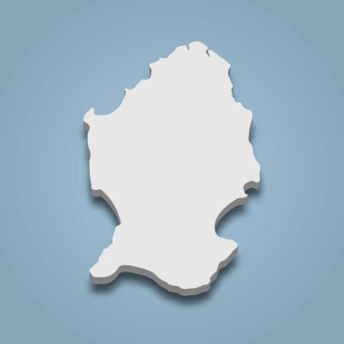 Küçük Andaman 'ın 3 boyutlu izometrik haritası Hindistan' da izole edilmiş bir adadır.