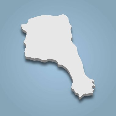 Küçük Mısır Adası 'nın 3D izometrik haritası Nikaragua' da izole edilmiş bir adadır.