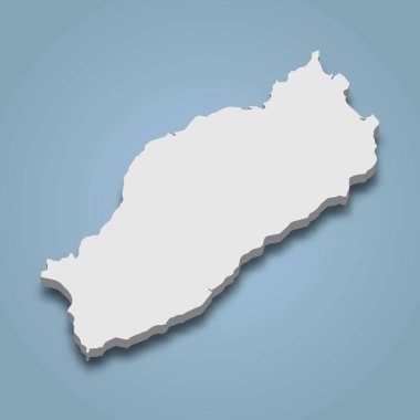 Miyajima 'nın 3d izometrik haritası Japonya' da izole edilmiş bir adadır.