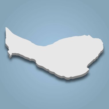 Neill Adası 'nın 3D izometrik haritası Hindistan' da izole edilmiş bir adadır.