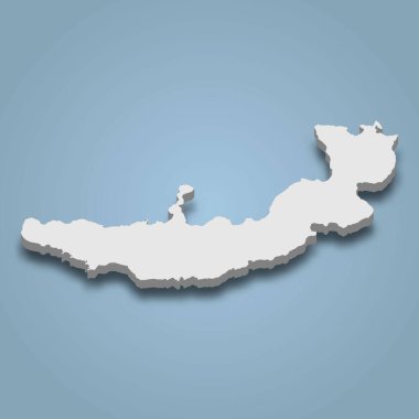 Yeni Britanya 'nın 3d izometrik haritası Papua Yeni Gine' de bulunan bir adadır.