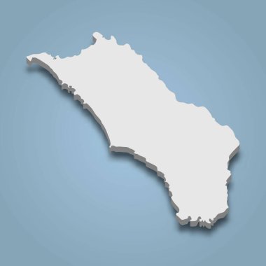 Nias 'ın 3d izometrik haritası Endonezya' da izole edilmiş bir adadır.