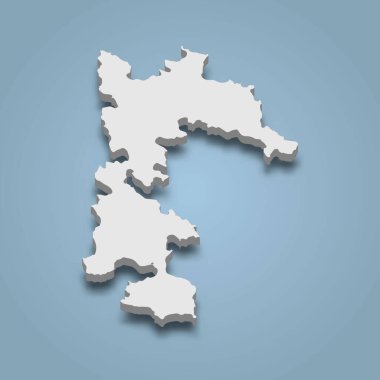 Patmos 'un 3d izometrik haritası Yunanistan' ın Dodecanese takımadasında bulunan bir adadır.