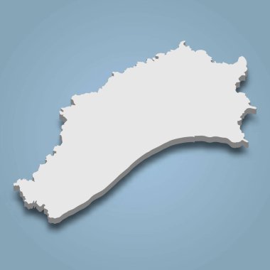 Porto Santo 'nun 3d izometrik haritası Portekiz' in Madeira şehrinde bulunan bir adadır.