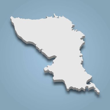 Samar 'ın 3d izometrik haritası Filipinler' de bir adadır.
