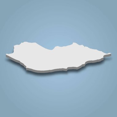 Socotra 3D izometrik haritası Yemen 'de bir adadır.