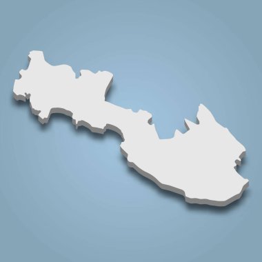 3D izometrik Sommaroy haritası Norveç 'te bir adadır.