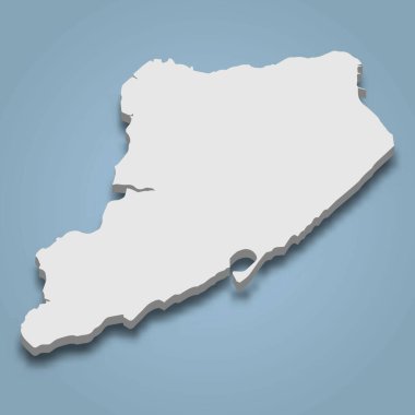 Staten Island 'ın 3D izometrik haritası New York' ta izole edilmiş bir adadır.
