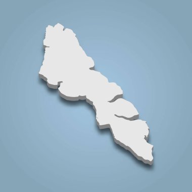 Streymoy 'un 3d izometrik haritası Faroe Adaları' nda izole edilmiş bir adadır.