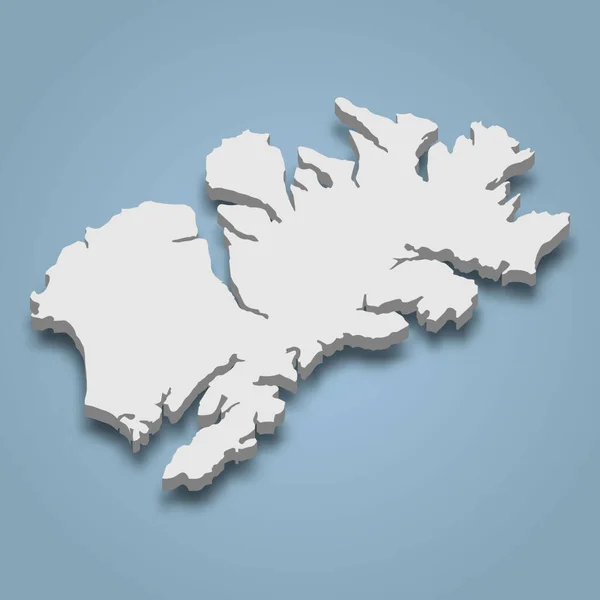Izometrická Mapa Kodiaku Ostrov Aljašce Izolovaná Vektorová Ilustrace — Stockový vektor