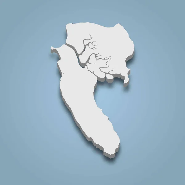 Mapa Isométrico Lanta Una Isla Tailandia Ilustración Vectorial Aislada — Vector de stock
