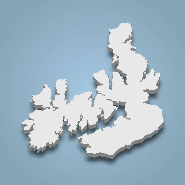Izometrická Mapa Langoyi Ostrov Norsku Izolované Vektorové Ilustrace — Stockový vektor