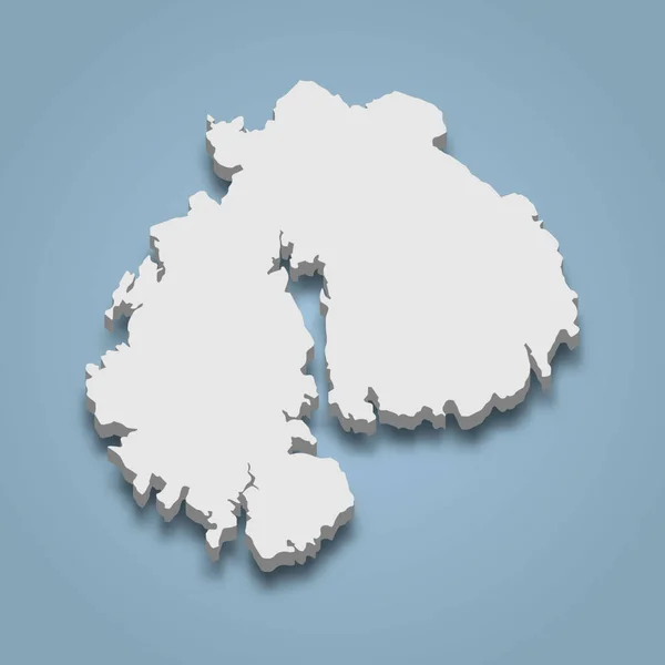 Mapa Isométrico Monte Deserto Uma Ilha Maine Ilustração Vetorial Isolada — Vetor de Stock