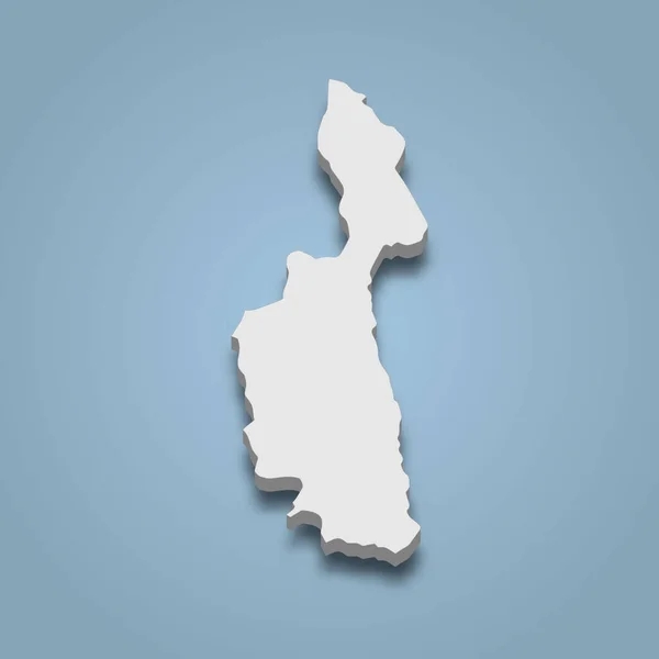 Mapa Isométrico Nam Una Isla Vietnam Ilustración Vectorial Aislada — Vector de stock