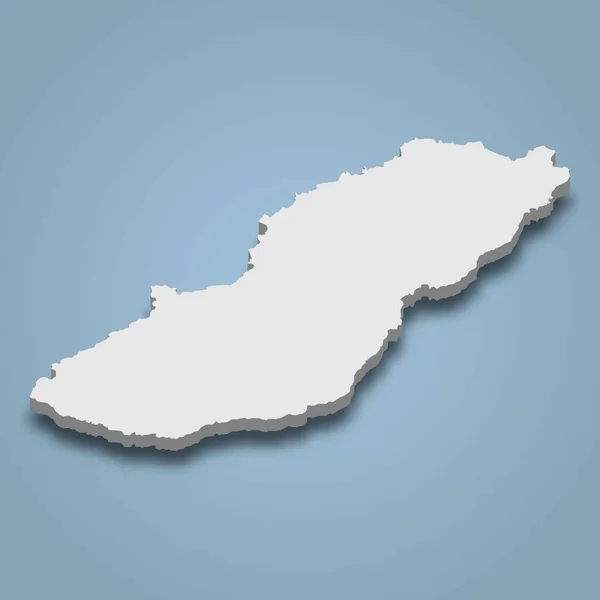 Mappa Isometrica San Cristobal Isola Delle Isole Galapagos Illustrazione Vettoriale — Vettoriale Stock