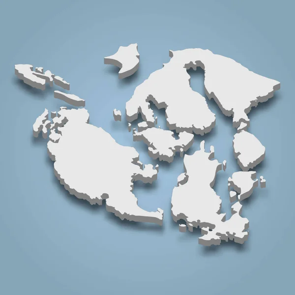 Carte Isométrique Des Îles San Juan Est Archipel État Washington — Image vectorielle