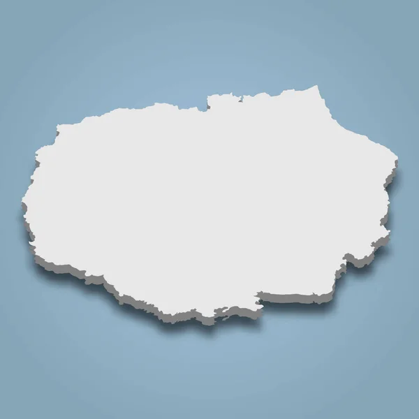 サンタ クルスの3次元等方写像はガラパゴス諸島の島で 孤立したベクトル図である — ストックベクタ