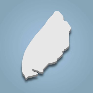 Texel 'in 3d izometrik haritası Hollanda' da izole edilmiş bir adadır.