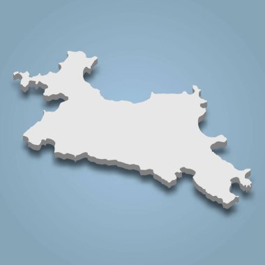 3d izometrik Ukerewe, Tanzanya 'da bulunan bir adadır.