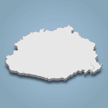 Viti Levu 'nun 3d izometrik haritası Fiji' de bir adadır.