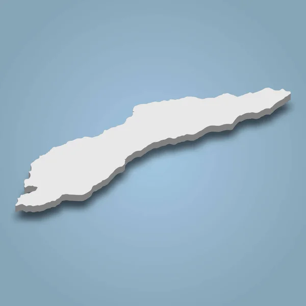 Mappa Isometrica Timor Isola Indonesia Illustrazione Vettoriale Isolata — Vettoriale Stock
