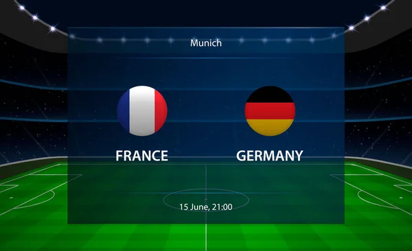Футбольный матч Франция - Германия. Радиографический футбол — стоковый вектор