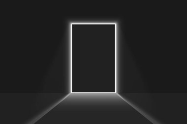 Karanlık bir odada kapı lambasını kapat. Parlak kapı arkaplanı