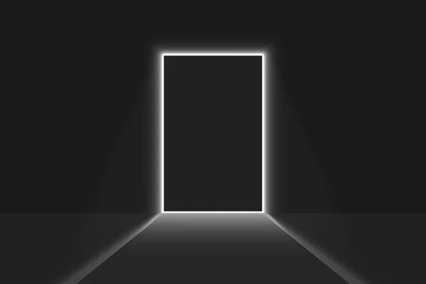 Закрой Дверь Свет Темной Комнате Яркий Фон Дверей — стоковый вектор
