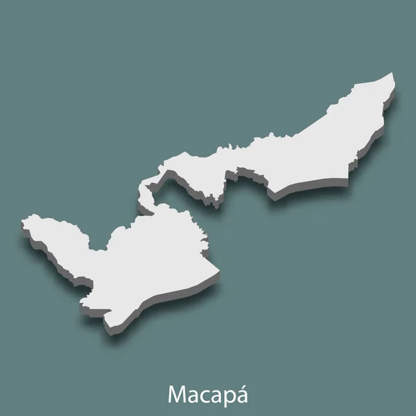Isometrische Kaart Van Macapa Een Stad Van Brazilië Vector Illustratie — Stockvector