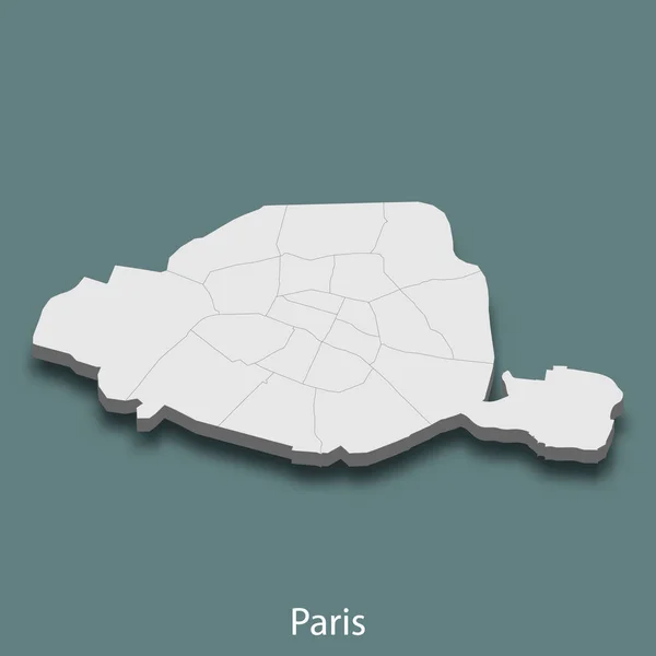 Carte Isométrique Paris Est Une Ville France Illustration Vectorielle — Image vectorielle