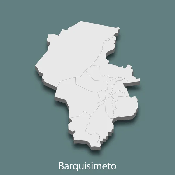 Isometrisk Karta Över Barquisimeto Stad Venezuela Vektor Illustration — Stock vektor