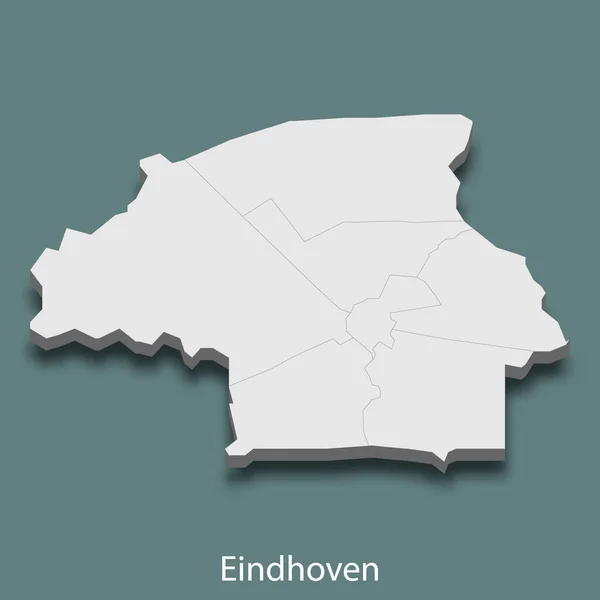 Mapa Isométrico Eindhoven Uma Cidade Holanda Ilustração Vetorial — Vetor de Stock