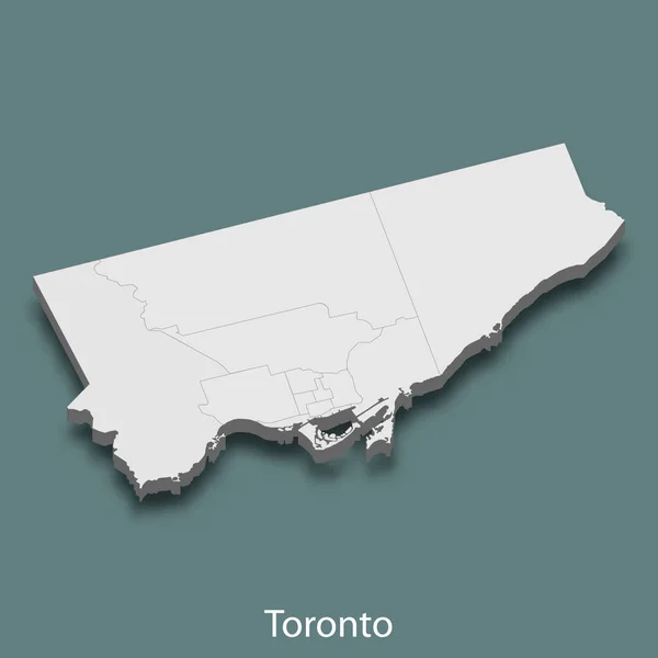 Carte Isométrique Toronto Est Une Ville Canada Illustration Vectorielle — Image vectorielle