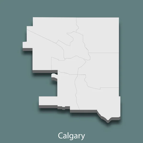 Ізометрична Мапа Калгарі Місто Канаді Векторна Ілюстрація — стоковий вектор